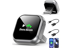 Dora Sicom Wireless CarPlay Adapter, Adattatore Wireless Android Auto,2 in 1，Adattatore CarPlay Adapter, Car Play per Auto, Plug & Play, USB&C, compatibile con veicoli dal 2016