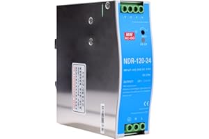 DEWINLVD DIN Power 120W Rail Switching Power 24V Bloc d'alimentation pour Entrée AC 100-220V 2.6A, Sortie DC 24V 5A Plusieurs Fonctions de Protection Modèle Industriel NDR-120W-24V.