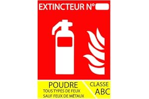 MONDIAL EXTINCTEUR Panneau extincteur poudre ABC 100 x 150 mm