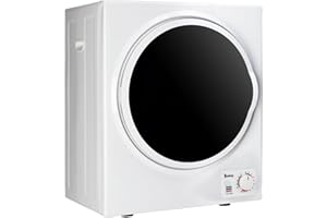 Bonnlo Wäschetrockner 2.5 KG, Ablufttrockner 220V 850W, Mini Trockner mit Knob, Trockenmaschine aus Edelstahl-Trommel & ABS, Weiß