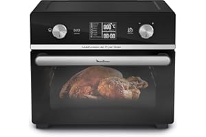 Moulinex Easy Fry air fryer, multicuiseur et four, 20 L, 10 programmes, friteuse sans huile, 3 niveaux de cuisson, compact, extra crisp, noir, AL605820