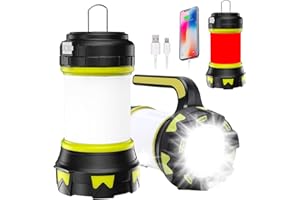 AYVICCO Camping Lantern, Outdoor Led Camping Lantern, Rechargeable Flashlights with 1000LM, 6 Modes, High Power Bank, IPX5 Waterproof Portable Emergency Camping Light for Fishing, Hiking, Reading