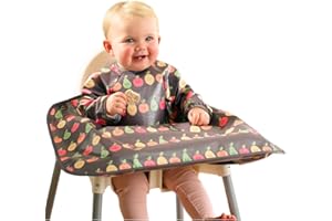 Bibetta Wipeezee Premium Baby Weaning Bibs With Sleeves For 6 month+, Waterproof Coverall Bibs for Baby, Toddler, Boy, Girl | UK Design Eco Friendly & Durable Wipeable Bib for Highchair Baby Feeding