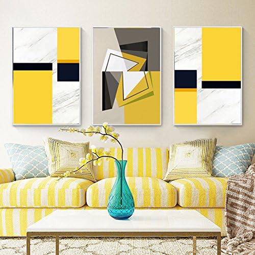 Patined Modern Simplified Nordic Abstract Geometric Decorative Painting Art Triple Color Block Hanging Drawing Room Wall,70*90