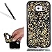 Produktbild Galaxy S7 Edge Hülle,Galaxy S7 Edge Glitzer Hülle,Leeook Kreative Luxus Mode Bling Glitzer Glänzend Funkeln Goldfolie Entwurf Gold Slim Fit Flexibel Crystal Ultra Dünn Weich Gel Kratzfeste Stoßdämpfende Silikon Bumper Protective Rückseite Backcover Handyhülle Schutzhülle Schale Etui für Samsung Galaxy S7 Edge + 1 x Schwarz Eingabestift-Schwarz+Gold