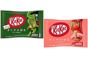 YAMAKO Kitkat Japan, Strawberry Fraise & Deep Matcha Flavors Set, Barre Chocolatée Kit Kat Japonais, Ensemble de 2 Packs