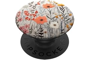 Cute Wildflowers Botanical Garden Retro Hippie Boho Chic Blumenmuster Gemischte Blumen Bouquet PopSockets Klebender PopGrip