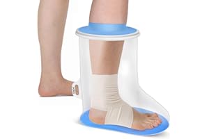 YUNCHI Duschschutz Fuß Wasserdichter Rutschfest Für Erwachsene für Dusche Gipsschutz Wasserdicht Füße Fuss zum Duschen Wiederverwendbar Verbandschutz Halten Sie Wunden Verbände Trocken (M-Fuß)