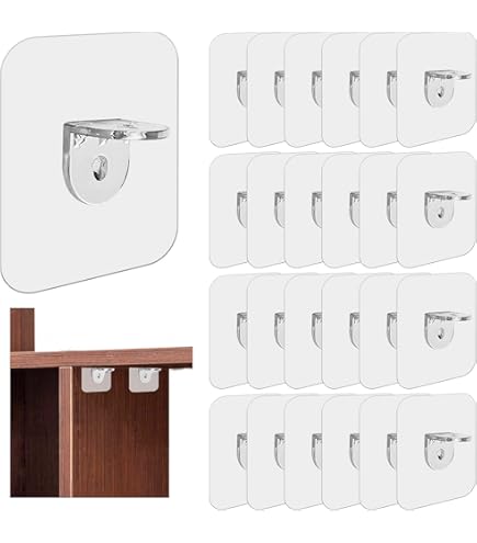 Supporti Mensole Autoadesivi ShnminEU 20pz - 7x7cm Trasparenti | Portata 15kg Per Armadi E Scaffali