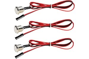 GUUZI 3 Szt. Przycisk Obudowy Metalowy Przycisk Hosta, Kabel Przycisku Hosta Komputera Obudowa Komputera Przycisk Zasilania Atx Włączanie/Wyłączanie Zasilania 60cm (16mm)