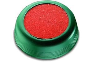 Läufer 69238 - Umidificatore per inumidire buste o francobolli, rotondo, diametro 10,5 cm, custodia verde flessibile, spugna arancione