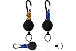 JOY & INSPIRATION Portachiavi allungabile, 2 pezzi, con cordino in acciaio e corda, con moschettone, blu + Yb, F