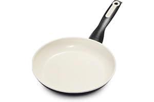 GreenPan Rio Padella Antiaderente in Ceramica Sana da 18 cm, Senza PFAS, Manico Fredda al Tatto, Sicuro in forno fino a 160°C, Nero e Crema