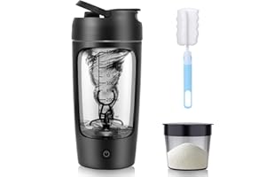 SOARFLY Shaker Elektrisch Elektrischer Protein Shaker Mit Pulverfach 650ML Elektrischer Shaker USB Wiederaufladbar Eiweiß Shaker für Proteinshake Und Milch Shake, BPA-frei, Schwarz