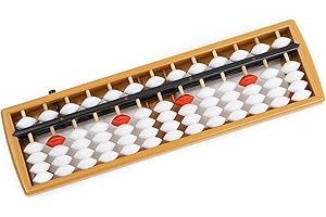 FYORE Abaque chinois Ancien Outil de calcul mathématique pour enfants à 17/13 chiffres Abacus Soroban pour les enfants éducation mathématique arithmétique (B-13 chiffres)