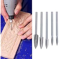 Lespar 5PCS Wood Carving and Engraving Drill Bit Milling Root Cutter Carving Tools | Holz-Schnitzwerkzeug Set…