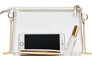 BS-VOG Clear Purse for Women - Stadium Approved Small Crossbody Bag with Zipper, Clear Stadium Bag for Concerts, Sports