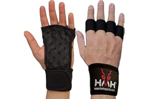 HMH Sports Gym Gloves Weight lifting Gloves Wrist support 36CM Adjustable Straps for Men Women Anti Slink Padded Gloves Extra Grip Palm Protection Breathable lifting Gloves for Exercise Workout Gloves