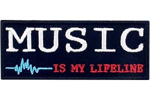 EMBTAO La musique est ma ligne de vie Brodé Crochet et boucle d'attache Patch