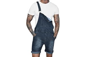 Duohropke Jeans Overalls for Men Summer Denim Dungarees Men's Short Dungarees Short Denim Dungarees Jumpsuit Braces Jeans Trousers Denim Overalls