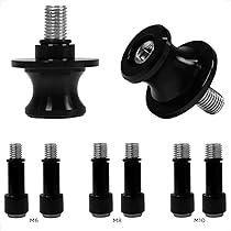 Universel Moto CNC Aluminium M6*1,5 Diabolos Vis du Bras Oscillant pour YZF R1 R3 R6 R25 R125 R1000 R6S MT-01 MT-03 MT-09 MT-10 RSV4 RSV4 R (Noir
