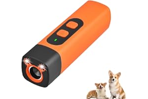 LEXTEX Appareil portable à ultrasons anti-aboiement 2 en 1 avec lumière LED, étanche, idéal pour le dressage et le contrôle du comportement des chiens de petite, moyenne et grande taille. (1 pièce)