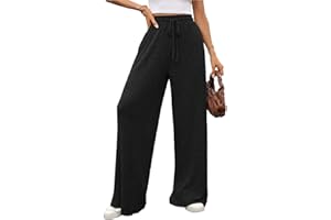 GUCURIN Pantalones Mujer Otoño e Invierno Cómodos Anchos de Felpa Casual Cintura Alta Elástica Pantalone con Bolsillos Cordón