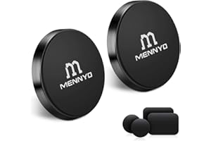 MENNYO Iman Coche movil, Conjunto de 2 Soporte móvil para Coche con Láminas Metálicas Pegado al Tablero | Pared Soporte movil Coche magnético Compatible con iPhone Samsung Galaxy/Note Huawei, etc.
