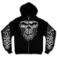 Hot Leathers Men's Shredder Skull Hooded Sweatshirt (Black, XX-Large)
