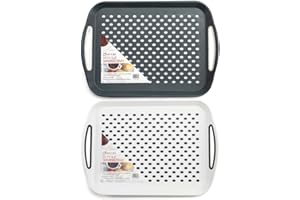 DIVCHI 2-Pack Serving Tray Set – Non-Slip Lap Boards with Grip Handles, Ideal for Food Prep, Tea, Breakfast in Bed – Plastic Tray for Stable Dining Dishwasher Safe (Black,gray,white)