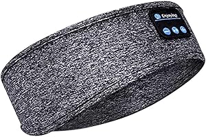 LUOJI Casque De Sommeil Bluetooth Bandeau Ecouteurs pour Dormir Casque Musique Anti Bruit Sommeil Casques De Sport sans Fil avec Haut-parleurs Intégrés pour Le Yoga De Course D'entraînement (Gris)