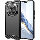 Microcase Honor Magic 6 Pro 5G Brushed Carbon Fiber Silikon Kılıf - Siyah AL3332