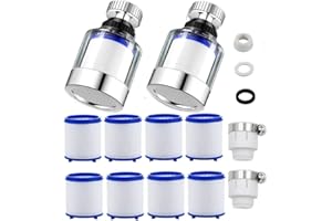 LSYDGN Kalkfilter Wasserhahn,360° Wasserhahn Filter Küche,Transparenter-Wasserhahnfilter Wasserhahn Aufsatz,Wasserfilter Wasserhahn Ersatzfilter für Badezimmer Küche Trinkwasser