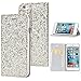 Produktbild Sycode Elegant Edel Stilvoll Luxus Silber Glitzer PU-Leder Buchstil Wallet Brieftasche Schutzhülle Etui für iPhone 5S/SE/5-Silber