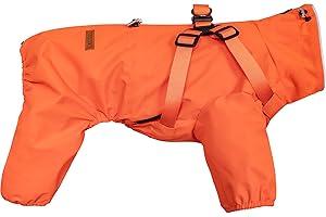BT Bear Dog Harness Raincoat,Adjustable 4 Legs Dog Jacket with Harness Reflective Jumpsuit Waterproof Coat for Medium Large Dogs,Orange 3XL