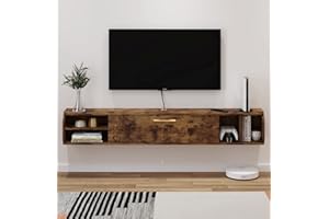 Pmnianhua - Mueble para TV colgante, estante de TV flotante, soporte de TV flotante montado en la pared, centro de consola multimedia de entretenimiento, gran armario de almacenamiento para oficina en