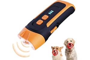 Queath Dog Barking Control Devices,Anti Barking Device,Collarless Remote Trainer,Handheld Ultrasonic & Tone Dog Training,LED Light Rechargeable Bark Stopper Pets Dog Deterrent Indoor & Outdoor