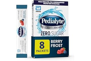 Pedialyte Electrolyte Drink Mix With Zero Sugar | Hydration With Key Electrolytes | Great Hydration Low in Calories | Berry Frost, 8 Powder Packets