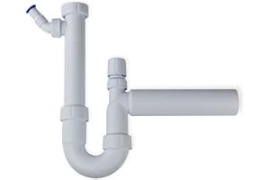 STABILO SANITAER Haas 2825 PP syfon do zlewozmywaków z syfonem DN40 40 mm NW40 1 1/2 3/2 6/4 cala z wbudowanym napowietrzaczem rurowym, zawór wentylacyjny, odpływ zlewozmywakowy