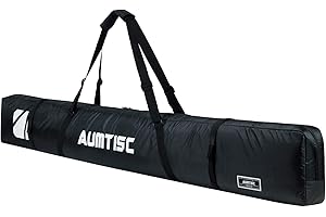 AUMTISC Ski Bag Padded Snowboard Bag Single Travel Winter Sports Bag to Transport Skis Gear Pocket with Adjustable Handle