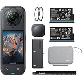 insta360 X5 Essentials Paketi - Su Ge&ccedil;irmez 8K 360&deg; Aksiyon Kamerası, &Ouml;nde Gelen D&uuml;ş&uuml;k Işık, G&ouml;r&uuml;nmez Selfie &Ccedil;ubuğu Efekti, S