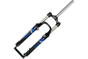 LYMFCFC MTB Suspension Fork 26 Inch Aluminum Alloy Mechanical Fork Straight Tube Shoulder Control Mountain Bike Fork Disc/V Brake QR 9Mm Travel 100Mm 1-1/8" D,26in