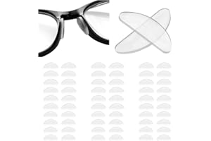 LUSOFIE 30 par nosków do okularów, miękkie, silikonowe, samoprzylepne, zamienniki, antypoślizgowe noski w kształcie litery D, do okularów, przezroczyste, do pełnych plastikowych oprawek, 1 mm