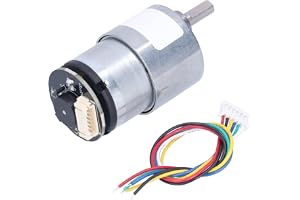 BAFOVY Hastighetsreducerande Växelmotor DC12V Växelmotor med Kodare Kopparlegering AB Fasutgång Framåt Variabel Minskning för Varuautomater Kopiatorer Automation (60 varv/min)