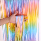 Metalize Arka Fon Kapı Perdesi Makaron G&ouml;kkuşağı 100x200 cm