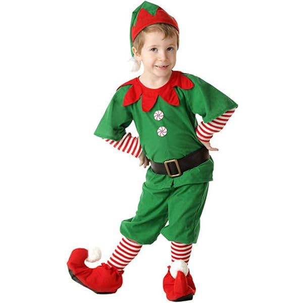 Générique Costume Lutin Noel Enfant, Déguisement Lutin Enfants, Costume