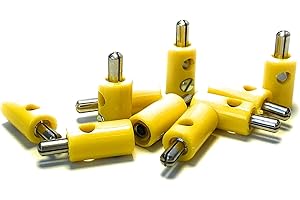 BELI BECO BELI-BECO Lot de 10 fiches banane miniatures 61/7 avec tige Ø 2,6 mm Jaune