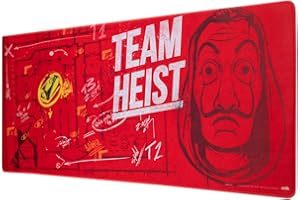 GRUPO ERIK Erik® - Tappetino per mouse da gioco XXL La Casa di Carta con base in gomma antiscivolo e con rifiniture di alta qualitá, 80x35 cm