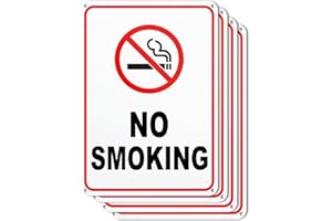 MEITAAT Señal De No Fumar Aluminio 25 X 18 Cm Señal De Advertencia De No Fumar Señales De Seguridad Metálicas Reflectantes Resistentes Al Agua Para Uso En Exteriores E Interiores 4 Piezas