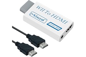 Mcbazel Wii to HDMI Adapter with 1.5m HDMI Cable, Supports All Wii Display Modes, Includes 3.5mm Audio Output, Wii HDMI Adapter for Smart TV, Wii to HDMI Converter for Nintendo Wii